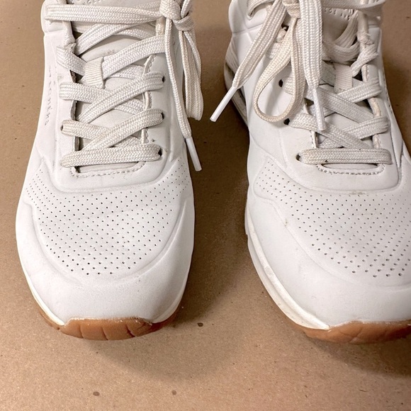 SKETCHERS 8.5 Woman Street Uno wedge white memory foam comfort casual sneaker - Picture 3 of 15